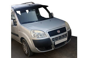 Козырек на лобовое стекло (черный глянец, 5мм) для Fiat Doblo I 2005-2010 гг