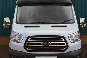 Козырек на лобовое стекло (черный глянец, 5мм) для Ford Transit 2014-2024 гг