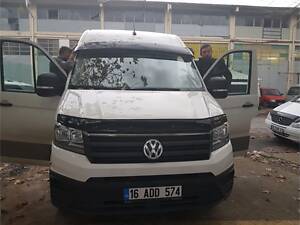 Козырек на лобовое стекло Volkswagen Crafter 2017- (черный глянец, 5мм) EuroCap