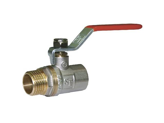 Кран кульовий для води SANTAN 605, 1' Внутрішній-зовнішній, червона ручка - Фото 1