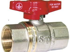 Шаровой кран для воды SANTAN PREMIUM 602, 3/4' внутренний-внутренний, красный маховик.