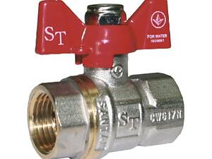 Кран кульовий для води SANTAN Professional 602, 1/2 ' внутрішній-внутрішній, червоний метелик