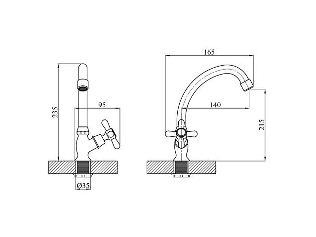 Кран на одну воду Agua Toledo — C091 - Фото 2