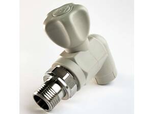 Кран радіаторний PP-R SANTAN кутовий кульовий з нак.гайкою 20х1/2'