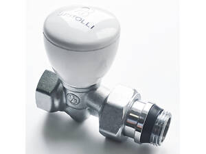 Кран радіаторний Britolli 1/2'', з накидною гайкою, прямий, вентиль, латунь нікельована