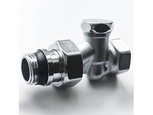 Кран радіаторний Britolli 1/2'', з накидною гайкою, прямий, під ключ, латунь нікельована