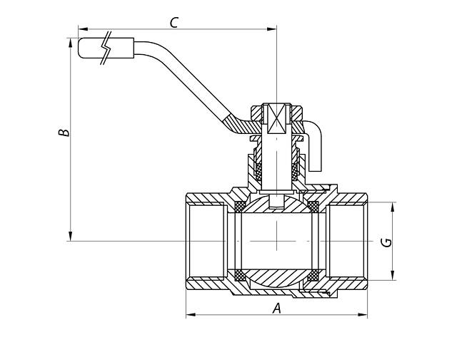 Кран кульовий KOER 1 1/2' ГГР ГАЗ (KR.214.G) (KR0136) - Фото 2