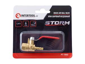 Кран кульовий повітряний Intertool 1/4' В x 6 мм (PT-1885)