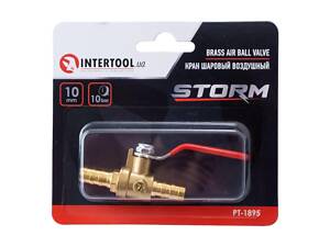 Кран кульовий повітряний Intertool 10 мм x 10 мм (PT-1895)
