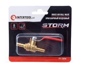 Кран кульовий повітряний Intertool 8 мм x 8 мм (PT-1894)