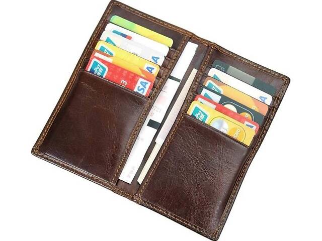 Кредитница Vintage 14512 кожаная Коричневая, Коричневый - Фото 7