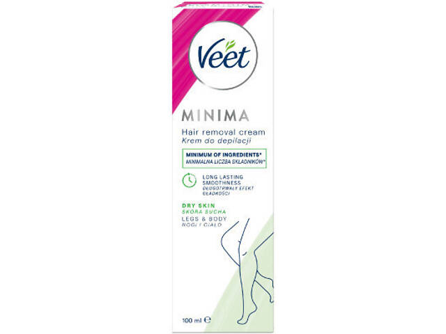 Крем для депіляції Veet Minima для сухої шкіри з Екстрактом огірка та Листям шавлії 100 мл (5000146980339) - Фото 1