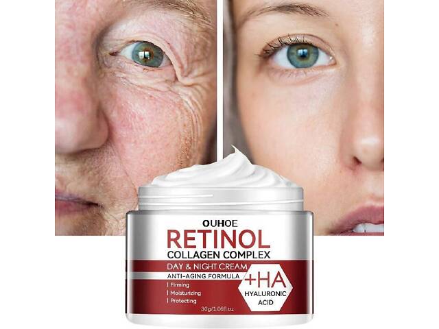Крем для обличчя OUHOE Retinol 30г. Крем від зморшок OUHOE Retinol. Поживний крем для освітлення та зволоження - Фото 1