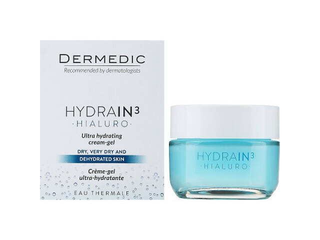 Крем для обличчя Dermedic Hydrain 3 Hialuro Ультразволожуючий крем-гель 50 мл (5901643172718) - Фото 2