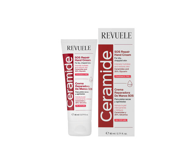 Крем для рук восстанавливающий Revuele Ceramide SOS Repair Hand Cream с керамидами, 80 мл