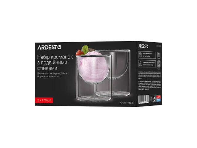 Креманка Ardesto Набір 2шт, 170мл, боросилікатне скло, прозорий (AR2617BCR) - Фото 4