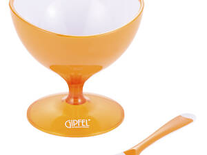 Креманка з ложкою Gipfel Lumino GP-9481 10х10 см помаранчева