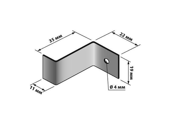 Кріплення Z-подібне 35х19х22х0,9мм для підвіконння оцинковане (30 шт.) [9F2000000001000000] Metalvis - Фото 2
