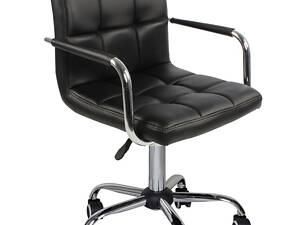 Крісло Артур КО SDM на колесах, регульоване по висоті, екошкіра Чорний