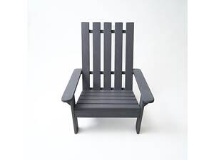 Крісло дачне дерев'яне складне шезлонг для зони відпочинку будинку, дачі, саду, веранди з сосни, колір графіт