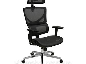 Кресло Эрговик Хром Synchro Сетка Черная