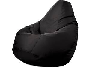 Кресло-мешок груша Оксфорд Waterproof 3XL 95х90х100 см iQmebel Черный сьемный чехол
