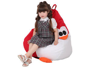 Крісло-мішок Хатка Королівський Пінгвін середній Червоний (підлітковий)