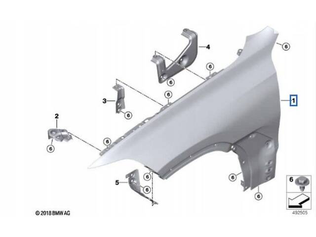 КРЫЛО ПЕРЕДНЕЕ BMW X7 G07 19- 41007933471 ORG