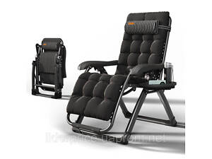 Кресло шезлонг Zero Gravity WCG S13-PP Mafia с полосатой тканью + черный матрас, Оригинал!