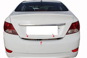 Накладка на багажник нержавейка Carmos - Турецкая Нержавеющая Сталь для Hyundai Accent 2011-2017 гг