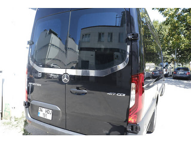 Кромка заднего стекла V-2 Carmos (2 шт, нерж) для Mercedes Sprinter W907/W910 2018- гг - Фото 4