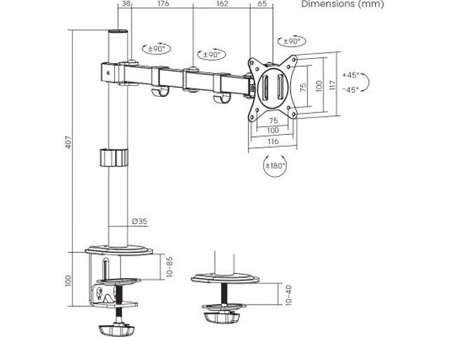 Кронштейн Brateck LDT66-C012 - Фото 6