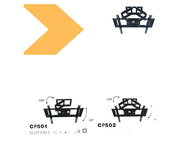 Кронштейн для телевізора DASH D-65 XPRO 32-55 дюймів з можливістю нахилу і максимальним навантаженням до 40 кг (46121-D- - Фото 3