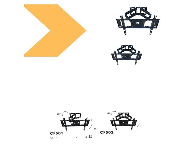 Кронштейн для телевізора DASH D-65 XPRO 32-55 дюймів з можливістю нахилу і максимальним навантаженням до 40 кг (46121-D- - Фото 7