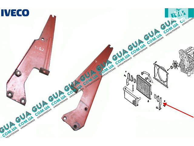 Кронштейн крепления радиатора левый 93817458 Iveco / ИВЕКО DAILY II 1989-1999 / ДЭЙЛИ Е2 89-99