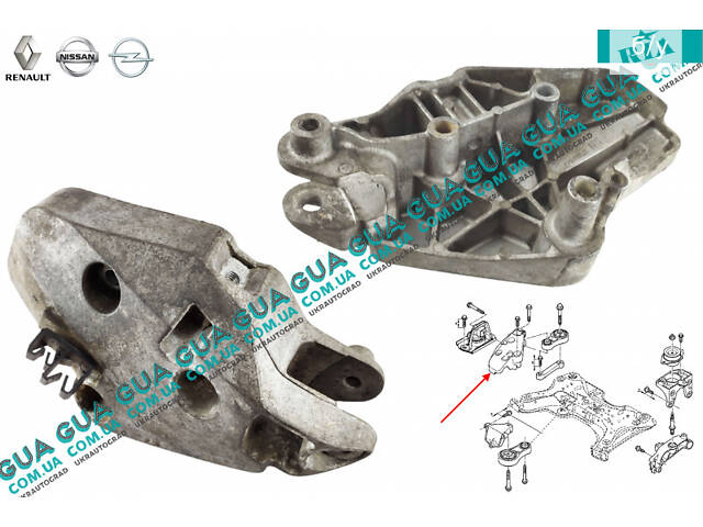 Кронштейн подушки ( опоры ) двигателя правый 8200003828 Nissan / НИССАН PRIMASTAR 2000- / ПРИМАСТАР 00-, Opel / ОПЕЛЬ V