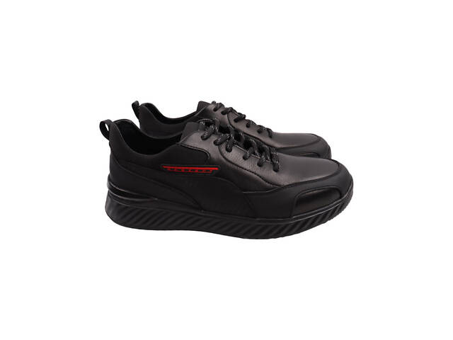 Мужские кроссовки Brave черные натуральная кожа 224-22DTS 44 - Фото 1