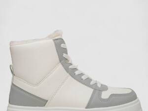 Кросівки жіночі зимові на хутрі, колір біло-сірий, 248RMB07