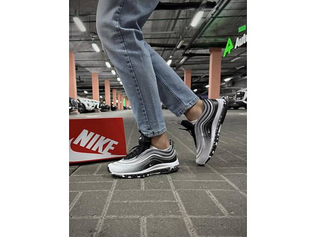 Кросівки Nike Air Max 97 reflective, біло-чорні - Фото 2