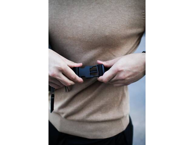 Кроссбоді, бананка із натуральної шкіри, шкіряна сумка на пояс SKILL Smart (чорна) - Фото 8