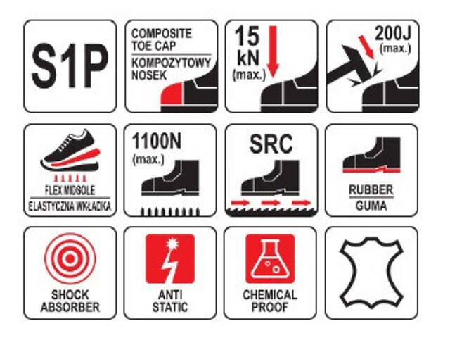 Кросівки робочі шкіряні PARAD S1P розмір 40 легкі YATO YT-80498 - Фото 10