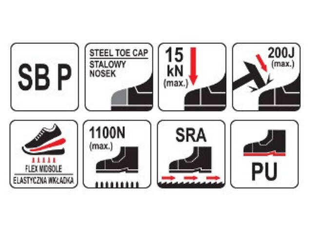 Кросівки робочі PACS SBP розмір 41 легкі сітка YATO YT-80634 - Фото 9