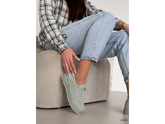 Кросівки жіночі Elli оливкові, натуральна замша 1320 - Фото 1