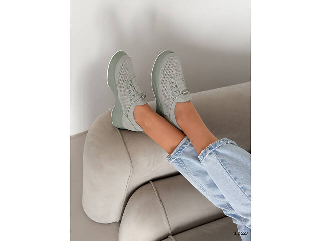 Кросівки жіночі Elli оливкові, натуральна замша 1320 - Фото 2