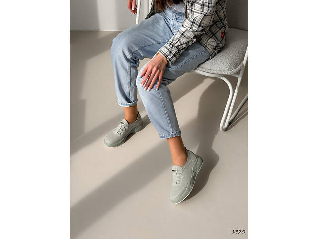 Кросівки жіночі Elli оливкові, натуральна замша 1320 - Фото 5