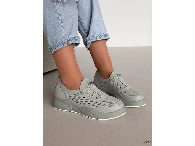 Кросівки жіночі Elli оливкові, натуральна замша 1320 - Фото 6