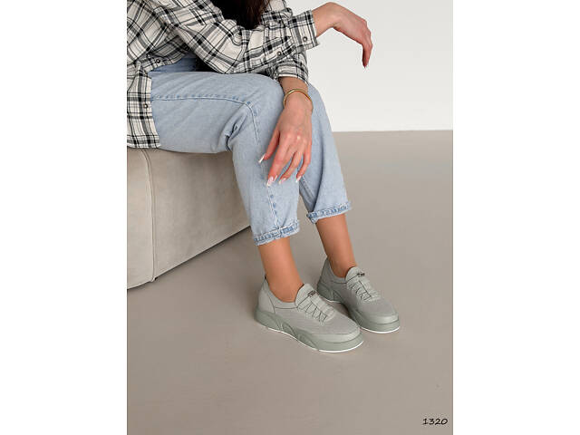 Кросівки жіночі Elli оливкові, натуральна замша 1320 - Фото 7