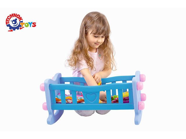 Колиска для ляльки велика, з постіллю, в коробці 4197 ТЕХНОК - Фото 3