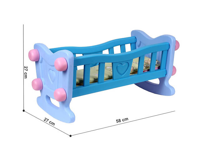 Колиска для ляльки велика, з постіллю, в коробці 4197 ТЕХНОК - Фото 4