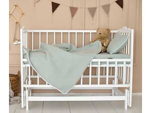 Ліжечко дитяче 'Ангеліна-2' (1) шарнір-підшибник з відкидною боковиною, бук (білий)